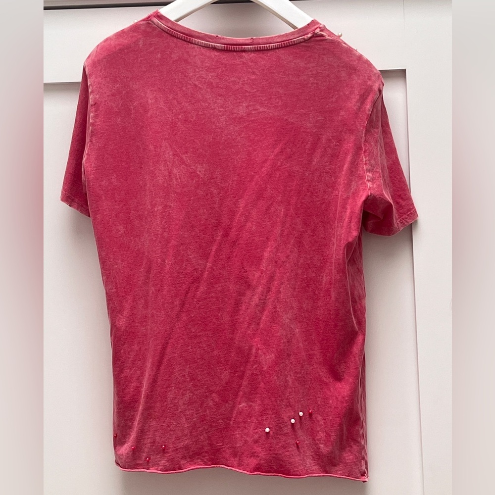 New Zara pearl distressed T shirt - Picture 4 of 6
